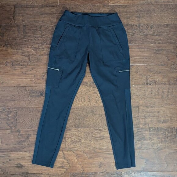 Athleta Headlands Hybrid Cargo Pants Navy Size 10 High Rise Zip Pocket - Picture 3 of 9